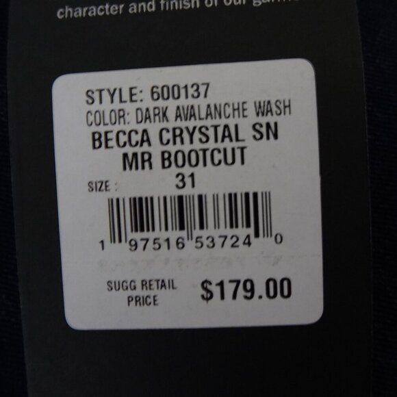 True Religion Becca Crystal Jeans Women's Size 31x33 Blue Denim Bootcut - Picture 9 of 10